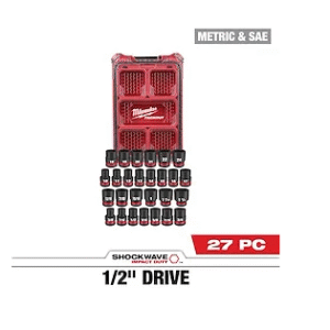 27PC SHOCKWAVE™ Impact Duty Socket 1/2” Drive MM & SAE Set with PACKOUT™