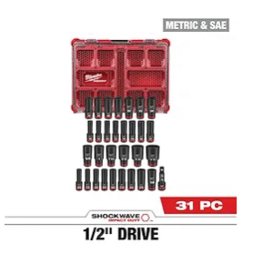 31PC SHOCKWAVE™ Impact Duty Socket 1/2” Drive Set with PACKOUT™