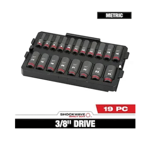 19PC SHOCKWAVE™ Impact Duty Socket 3/8” Drive MM TRAY Set