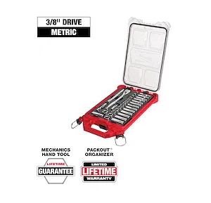 32pc 3/8" Metric Ratchet and Socket Set with PACKOUT™ Low-Profile Compact Organizer