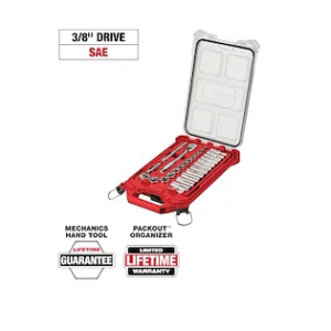 3/8” Drive 28pc Ratchet & Socket Set with PACKOUT™ Low-Profile Compact Organizer - SAE