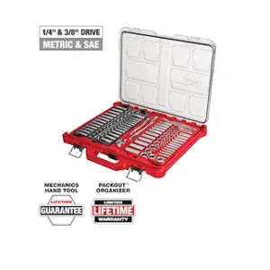 106pc 1/4" and 3/8" Metric & SAE Ratchet and Socket Set with PACKOUT™ Low-Profile Organizer
