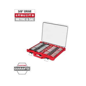 98pc 3/8" Drive 6-Pt and 12-Pt Metric & SAE Ratchet & Socket Set with PACKOUT™ Low-Profile Organizer